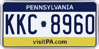 PA license plate KKC8960