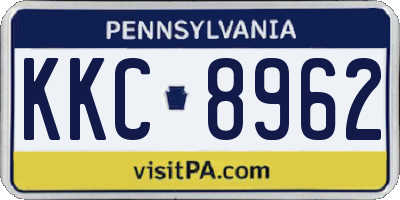 PA license plate KKC8962