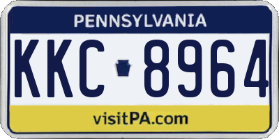 PA license plate KKC8964