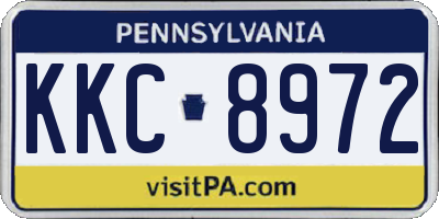 PA license plate KKC8972