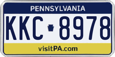 PA license plate KKC8978