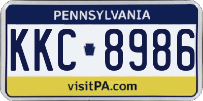 PA license plate KKC8986