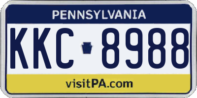 PA license plate KKC8988