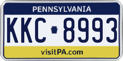 PA license plate KKC8993