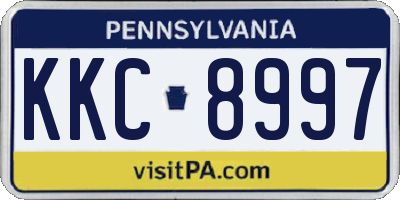 PA license plate KKC8997