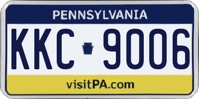 PA license plate KKC9006