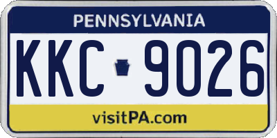 PA license plate KKC9026