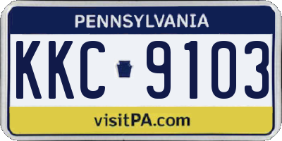 PA license plate KKC9103