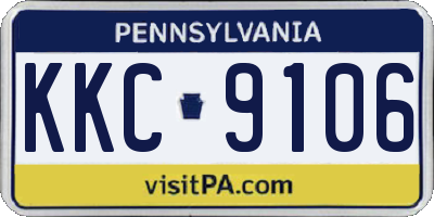 PA license plate KKC9106