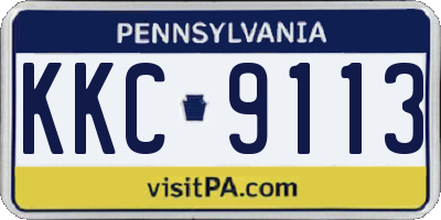 PA license plate KKC9113