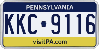 PA license plate KKC9116
