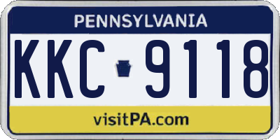 PA license plate KKC9118