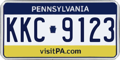 PA license plate KKC9123