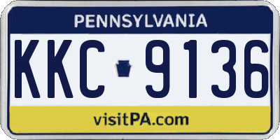 PA license plate KKC9136