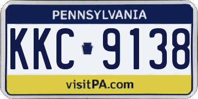 PA license plate KKC9138