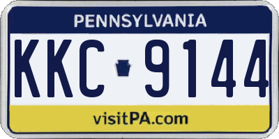 PA license plate KKC9144