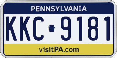PA license plate KKC9181