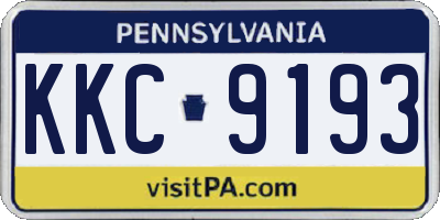 PA license plate KKC9193