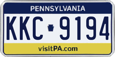 PA license plate KKC9194