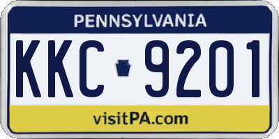 PA license plate KKC9201