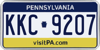 PA license plate KKC9207