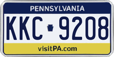 PA license plate KKC9208