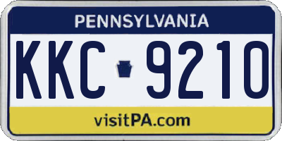 PA license plate KKC9210