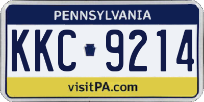 PA license plate KKC9214