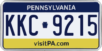 PA license plate KKC9215