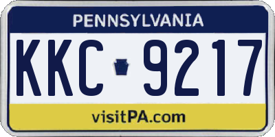 PA license plate KKC9217