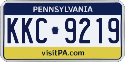 PA license plate KKC9219