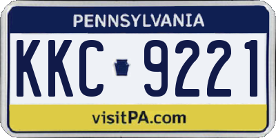 PA license plate KKC9221