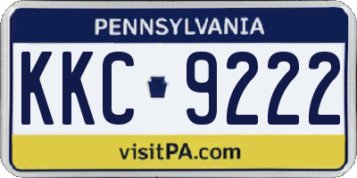PA license plate KKC9222