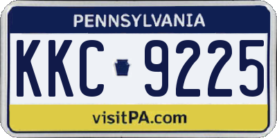 PA license plate KKC9225
