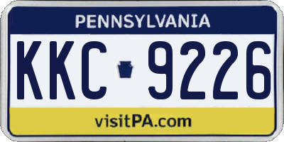 PA license plate KKC9226