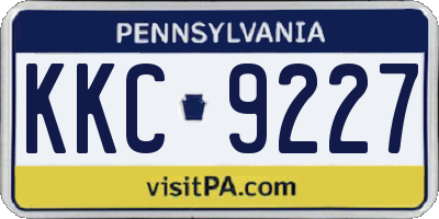 PA license plate KKC9227