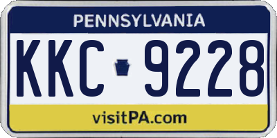 PA license plate KKC9228