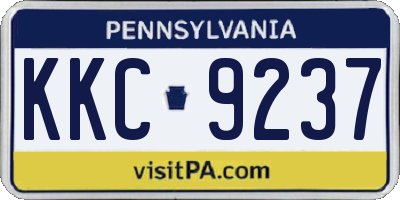 PA license plate KKC9237