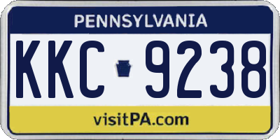 PA license plate KKC9238