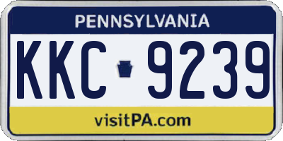 PA license plate KKC9239
