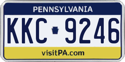 PA license plate KKC9246