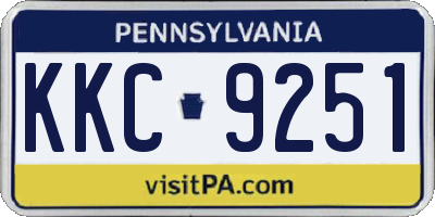 PA license plate KKC9251