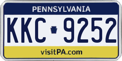 PA license plate KKC9252