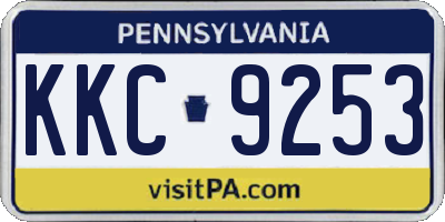 PA license plate KKC9253