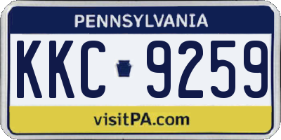 PA license plate KKC9259