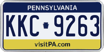 PA license plate KKC9263