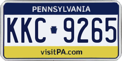 PA license plate KKC9265