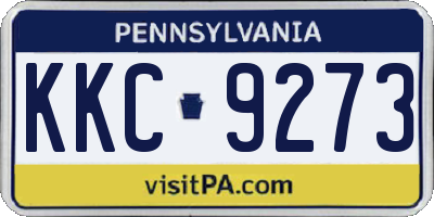 PA license plate KKC9273