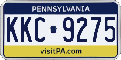 PA license plate KKC9275