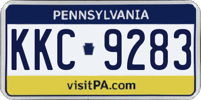 PA license plate KKC9283